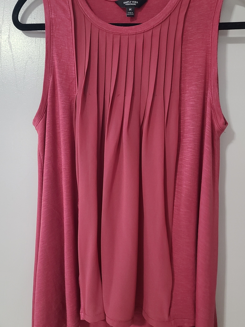 Simply Vera Vera Wang Dusty Rose Pleated Sleeveless Tank